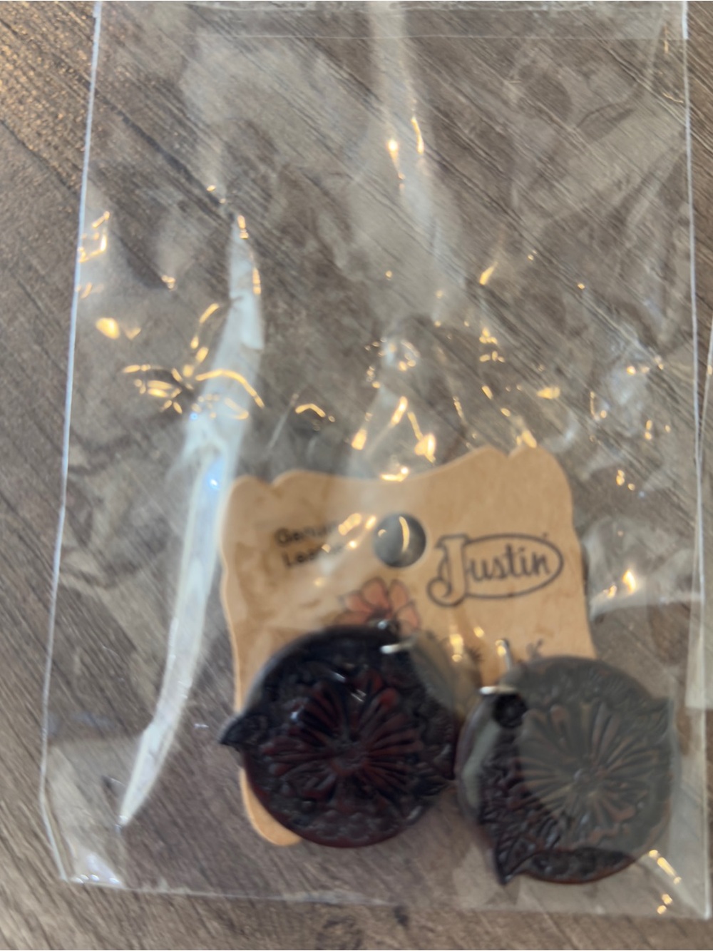 NEW Justin Boots Genuine Leather Earrings - Picture 3 of 4